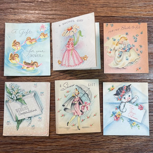 Lot of Kitsch Shower Cards and Wedding Cards - Picture 2 of 13